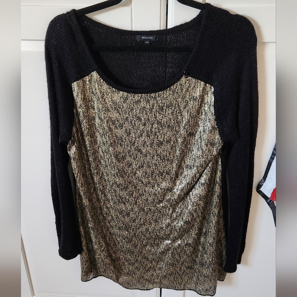 RW&CO Black and gold sweater - Picture 1 of 2
